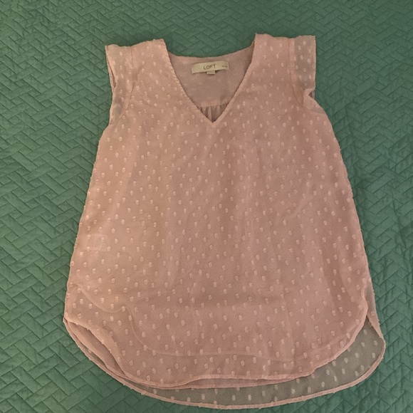 Loft XXSP pink dotted Swiss top - Picture 1 of 5